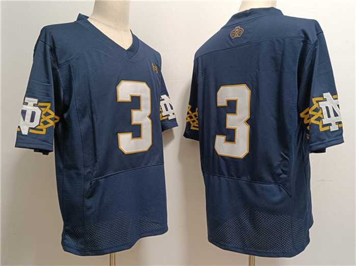 Mens Notre Dame Fighting Irish #3 Joe Montana Navy Limited Stitched Jersey->->NCAA Jersey